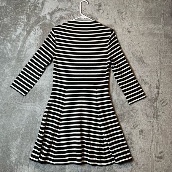 Kate Spade‎ Broome Street Black & White Stripe Fit & Flare Dress Size Small - Picture 5 of 8